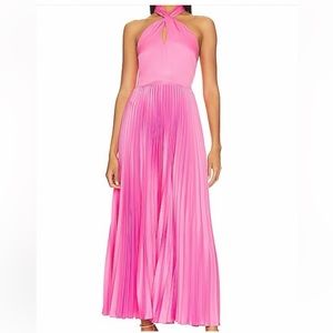 AMUR kaleb dress midi pink
